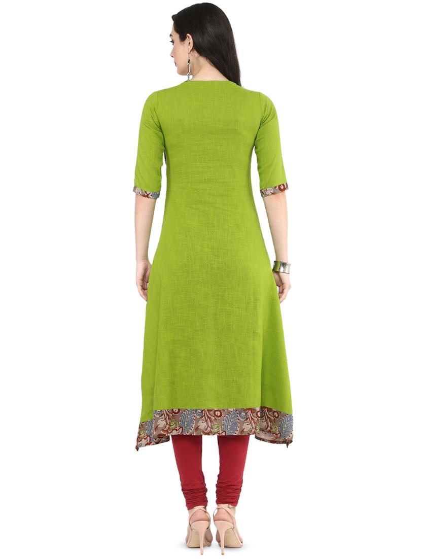 solid a-line kurta - 16745282 - Zoom Image - 3