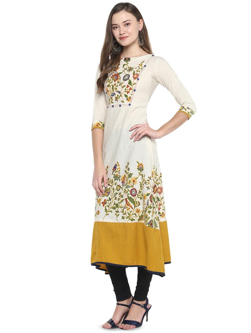 floral printed a-line kurta - 16745285 - Zoom Image - 2