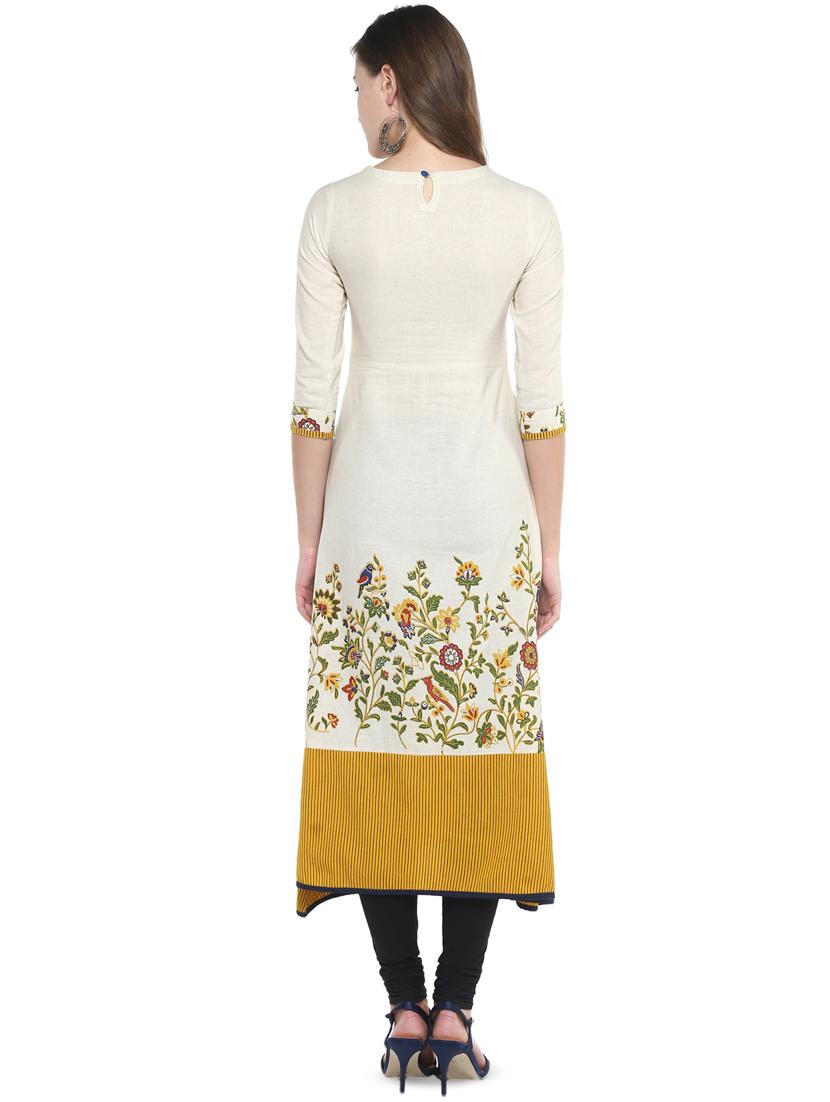 floral printed a-line kurta - 16745285 - Zoom Image - 3