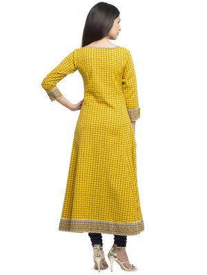 checkered flared kurta - 16745289 - Standard Image - 3