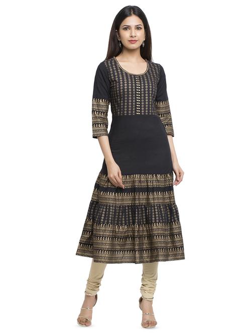 printed a-line kurta - 16745293 - Standard Image - 1