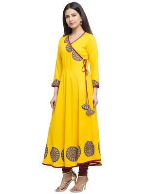 solid angrakha kurta - 16745297 - Standard Image - 2