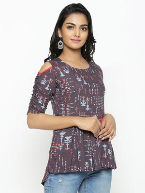 cold shoulder tassel detail top - 16745454 - Standard Image - 2