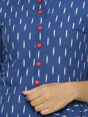 cold shoulder ruffle detail ikat tunic - 16745455 - Standard Image - 4