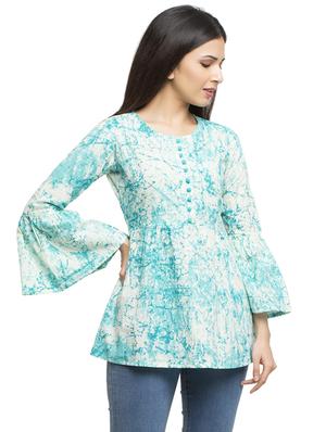 round neck bell sleeved tunic - 16745456 - Standard Image - 2