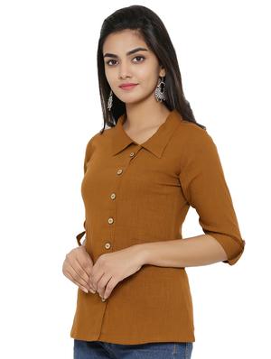 roll up sleeved solid top - 16745462 - Standard Image - 2