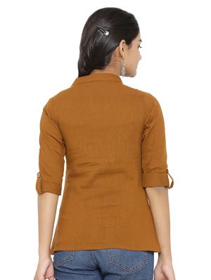 roll up sleeved solid top - 16745462 - Standard Image - 3