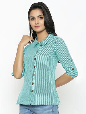 roll up sleeved striped shirt - 16745470 - Standard Image - 2