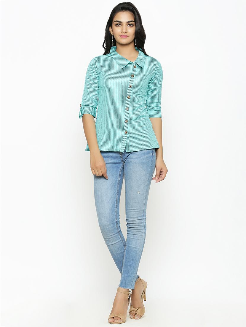 roll up sleeved striped shirt - 16745470 - Zoom Image - 4