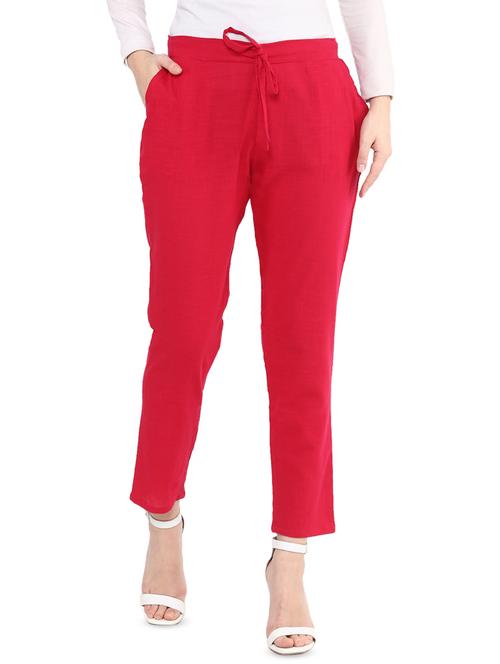 drawstring pocket detail flat front trouser - 16745508 - Standard Image - 1