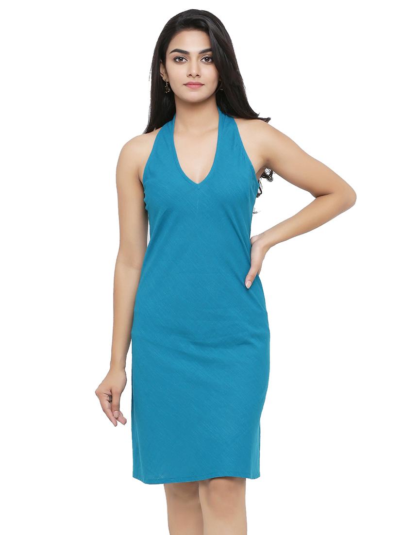 racer back solid a-line dress - 16745522 - Zoom Image - 1