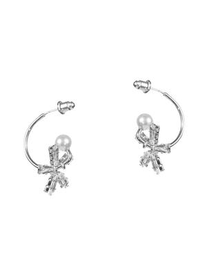 white metal drop earring - 16745535 - Standard Image - 2