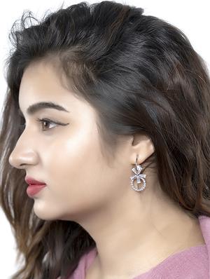 white metal drop earring - 16745535 - Standard Image - 4