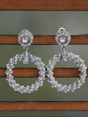 grey metal drop earrings - 16745536 - Standard Image - 2
