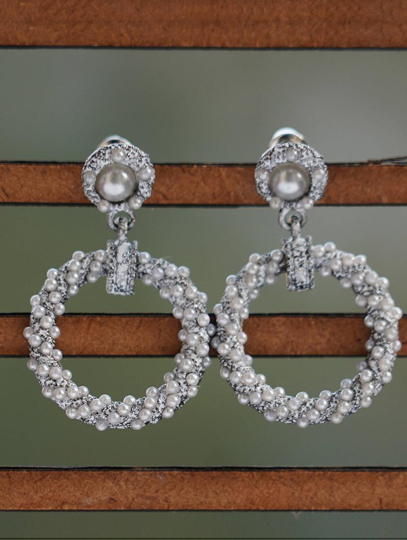 grey metal drop earrings - 16745536 - Zoom Image - 2