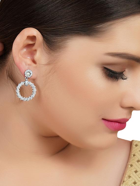 grey metal drop earrings - 16745536 - Zoom Image - 4