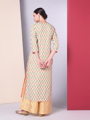 floral straight kurta - 16745653 - Standard Image - 3