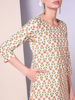 floral straight kurta - 16745653 - Standard Image - 4