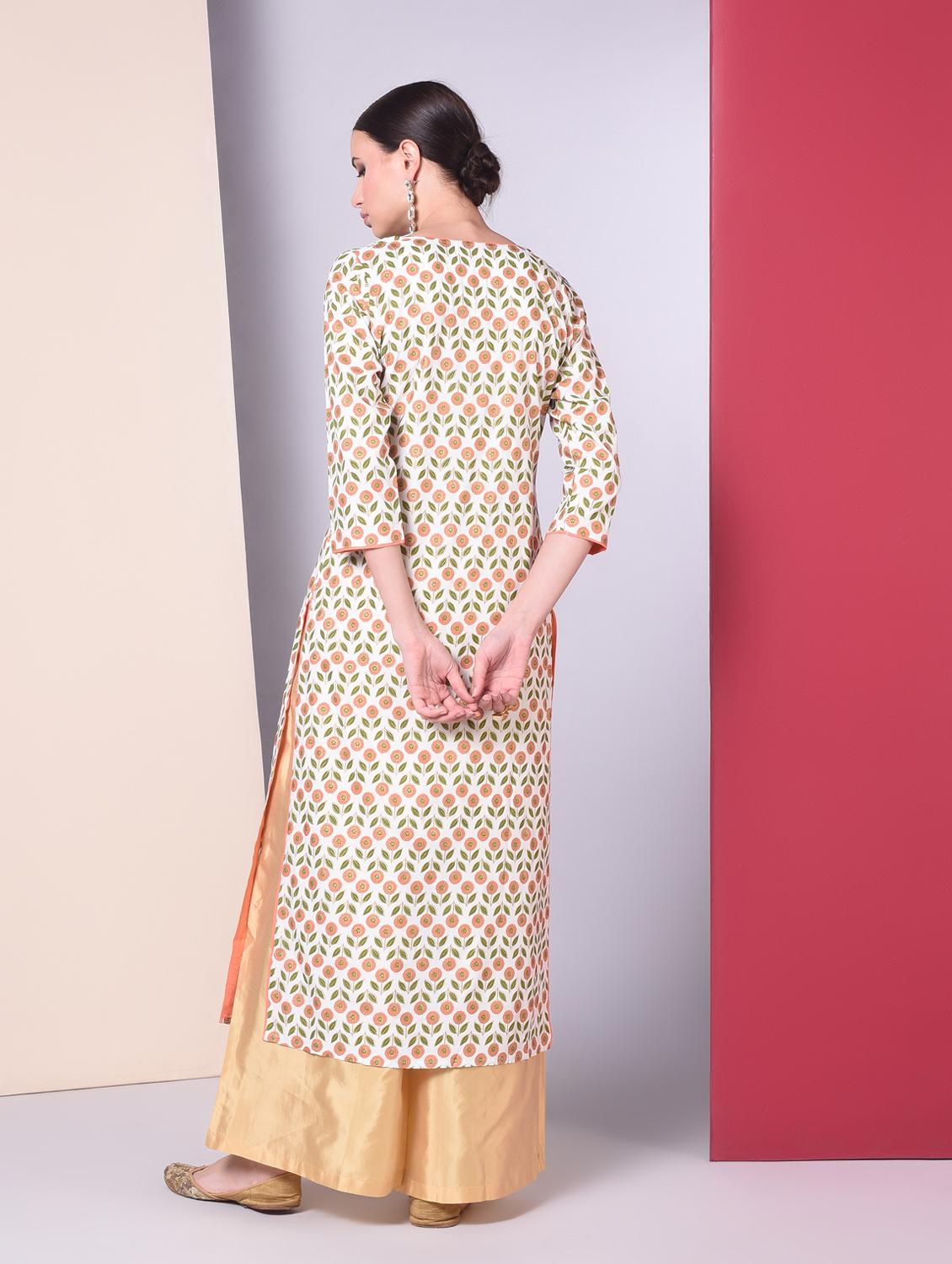 floral straight kurta - 16745653 - Zoom Image - 3