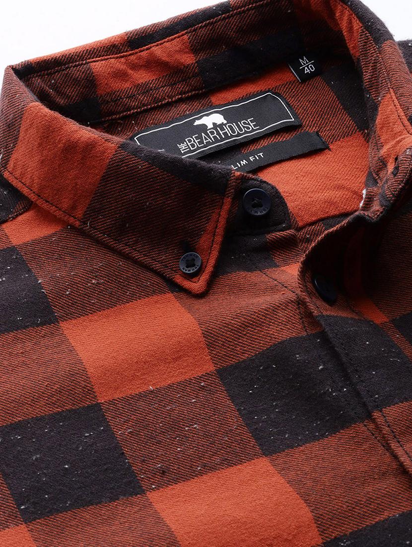 orange checkered casual shirt - 16745898 - Zoom Image - 5