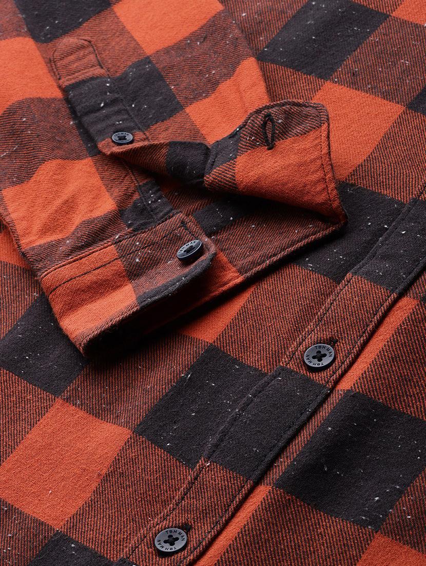 orange checkered casual shirt - 16745898 - Zoom Image - 6