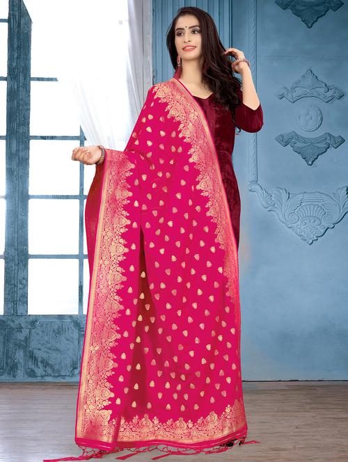 self design banarasi dupatta - 16745957 - Very Small Image - 1