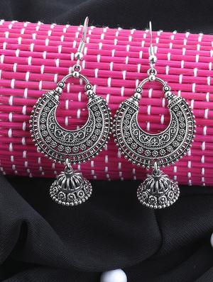 silver plated jhumka earring - 16746142 - Standard Image - 2
