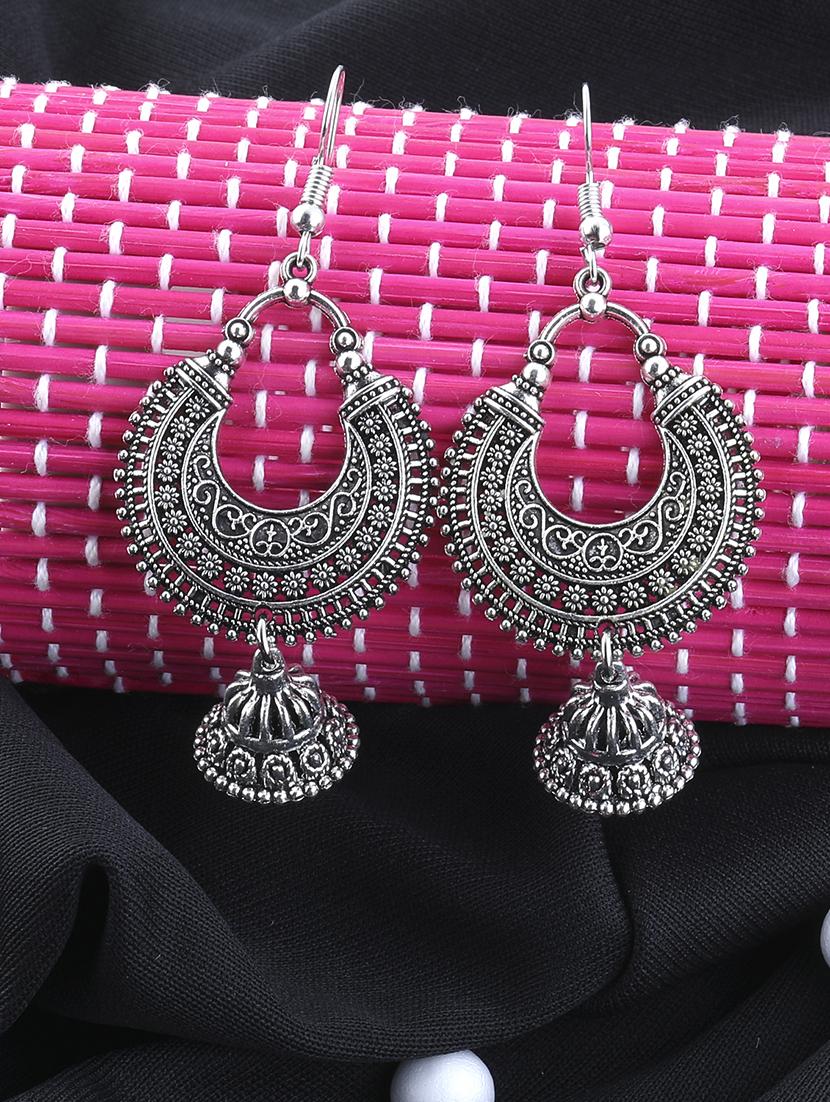 silver plated jhumka earring - 16746142 - Zoom Image - 2