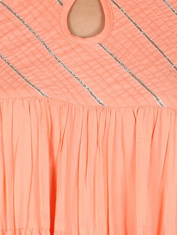 gota work tiered flare ethnic dress - 16746374 - Zoom Image - 4
