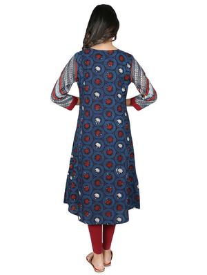 printed a-line kurta - 16746375 - Standard Image - 3