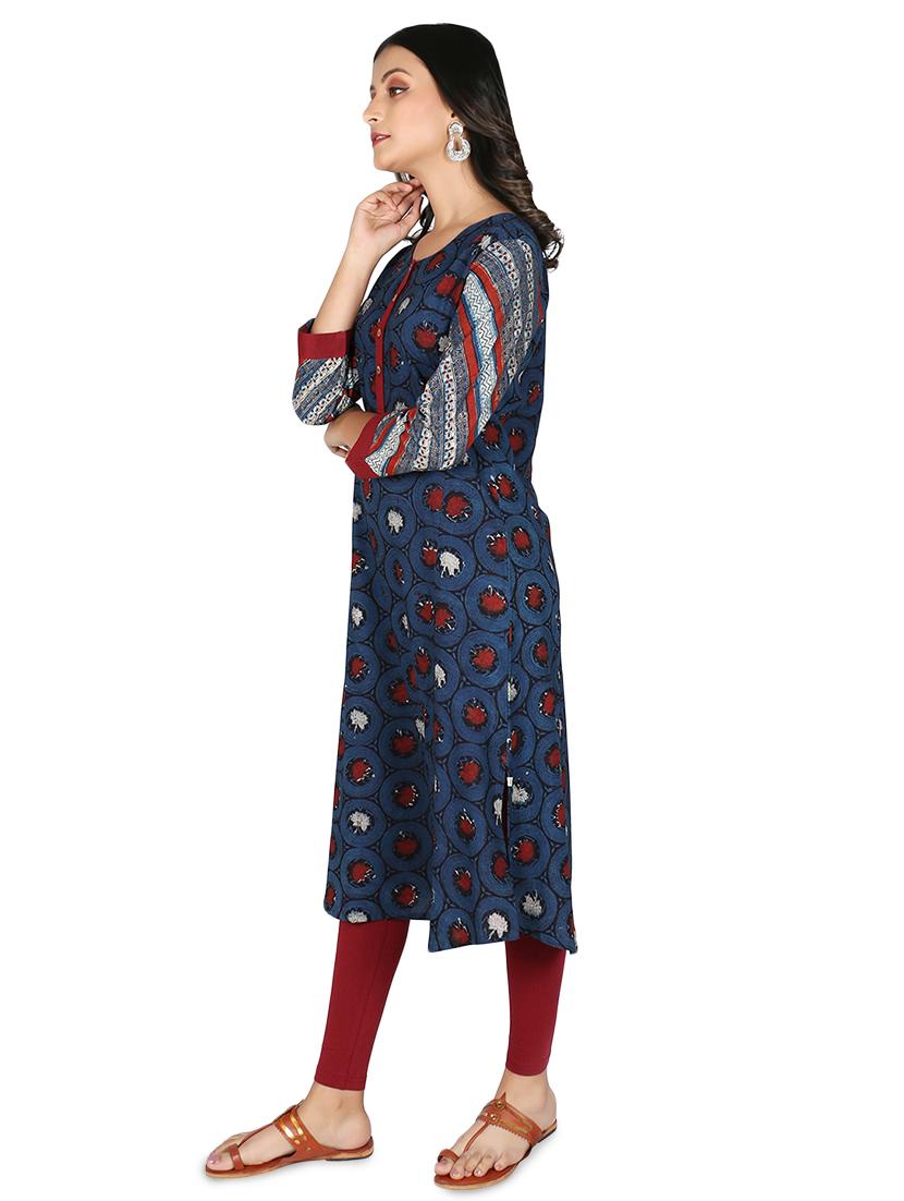 printed a-line kurta - 16746375 - Zoom Image - 2