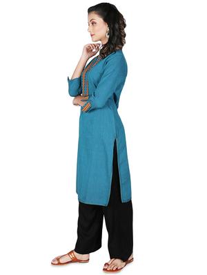 embroidered straight kurta - 16746378 - Standard Image - 2
