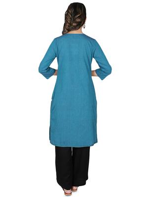 embroidered straight kurta - 16746378 - Standard Image - 3