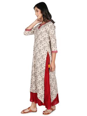 printed layered ethnic dress - 16746381 - Standard Image - 2