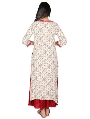 printed layered ethnic dress - 16746381 - Standard Image - 3