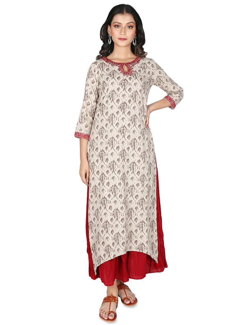 printed layered ethnic dress - 16746381 - Zoom Image - 1