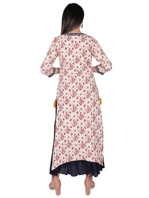 printed layered ethnic dress - 16746382 - Standard Image - 3