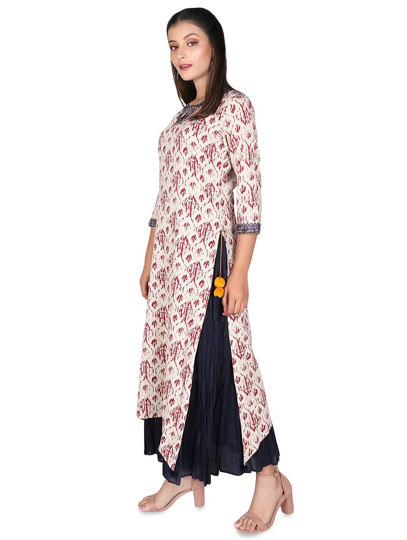 printed layered ethnic dress - 16746382 - Zoom Image - 2