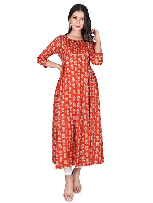 floral printed flared kurta - 16746385 - Standard Image - 1