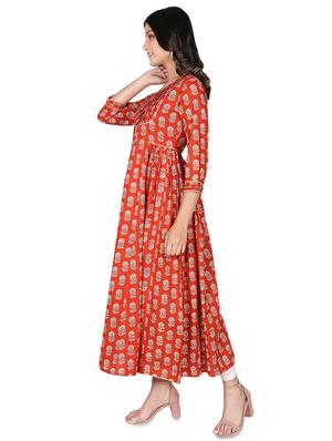 floral printed flared kurta - 16746385 - Standard Image - 2