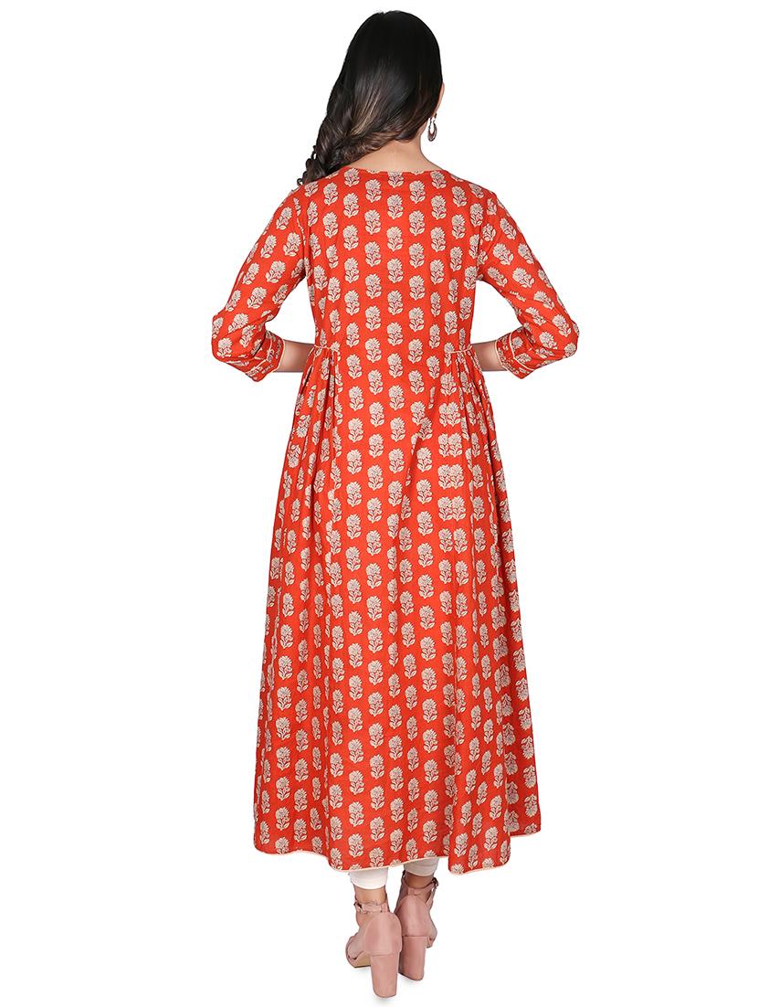 floral printed flared kurta - 16746385 - Zoom Image - 3