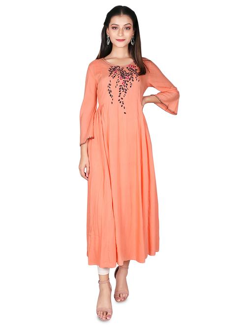 embroidered flared kurta - 16746386 - Standard Image - 1