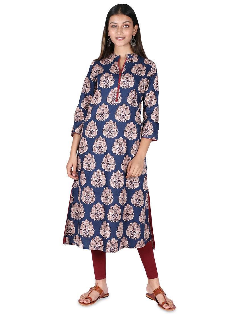 printed a-line kurta - 16746395 - Zoom Image - 1