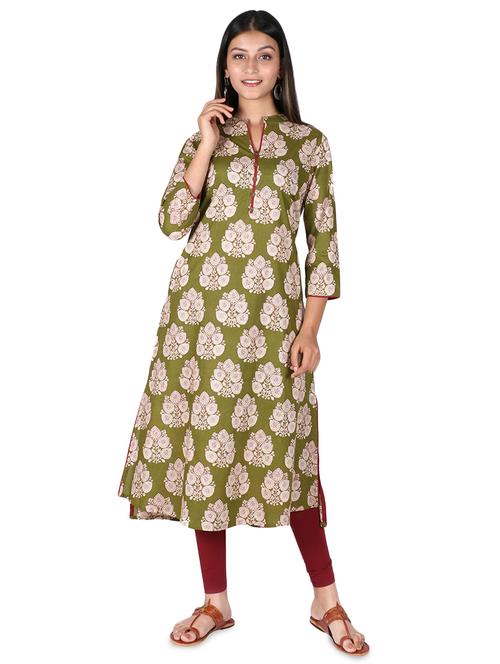 printed a-line kurta - 16746396 - Standard Image - 1