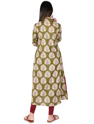 printed a-line kurta - 16746396 - Standard Image - 3