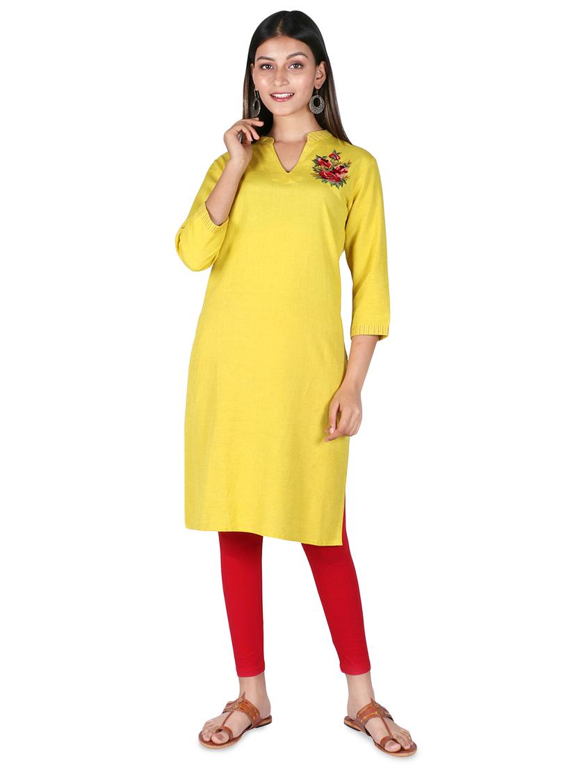 embroidered straight kurta - 16746398 - Zoom Image - 1