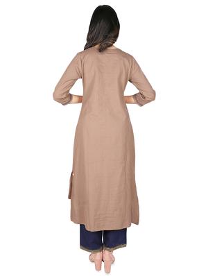 solid high low kurta palazzo set - 16746410 - Standard Image - 3