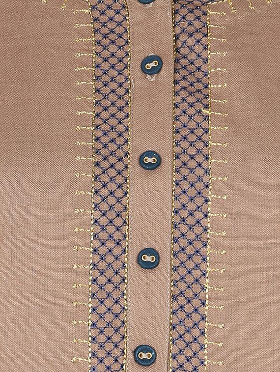 solid high low kurta palazzo set - 16746410 - Zoom Image - 4