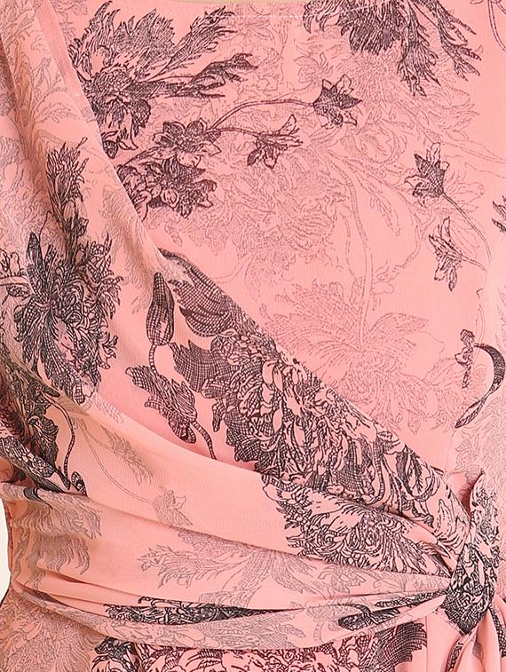 drape detail round neck a-line dress - 16746413 - Zoom Image - 4