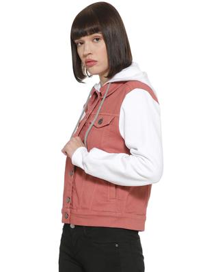 hooded neck color block jacket - 16746426 - Standard Image - 2